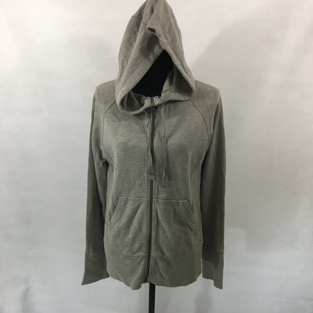 EDDIE BAUER outdoor gray zip up HOODIE sz Medium
